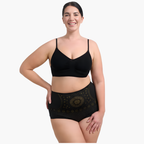 Femme portant culotte sculptante taille haute Nuvia effet ventre plat immédiat 