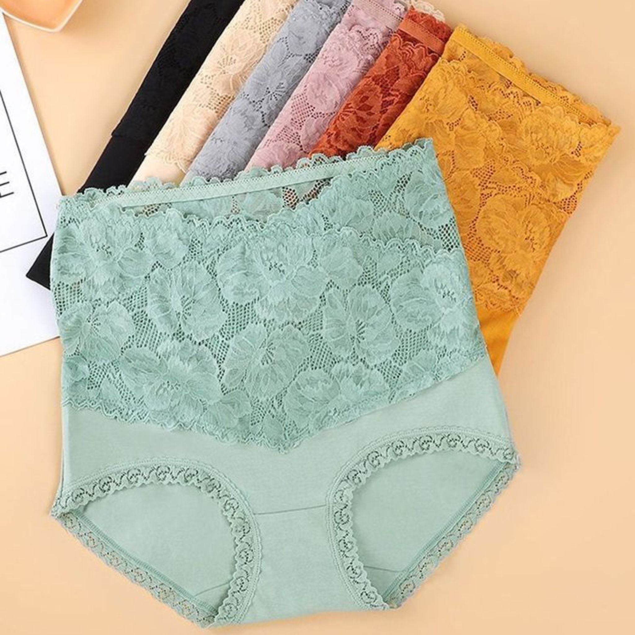 Culotte Haute Gainante Dentelle Florale Sculptante Invisible - Séléné™