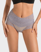 High Waist Lace V-Cut Breathable Shaping Panties (3 Pack)