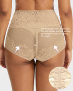 High Waist Lace V-Cut Breathable Shaping Panties (3 Pack)