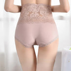 Cintura alta tamanho grande com decote em v cintura alta roupa interior feminina calcinha de renda de algodão quente tentação meninas cuecas de barriga