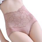 Cintura alta tamanho grande com decote em v cintura alta roupa interior feminina calcinha de renda de algodão quente tentação meninas cuecas de barriga